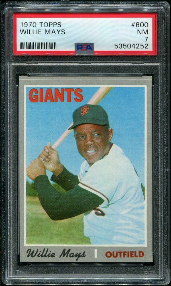 Authentic 1970 Topps #600 Willie Mays PSA 7 Baseball Card