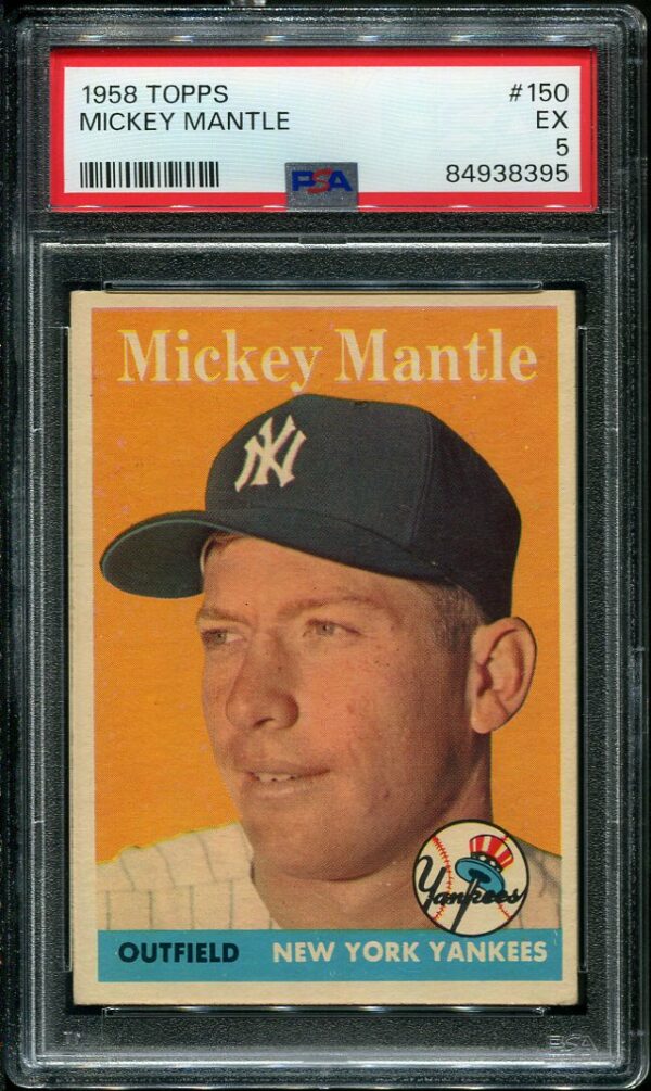 Authentic Mickey Mantle 1958 Topps #150 PSA 5 Baseball Card