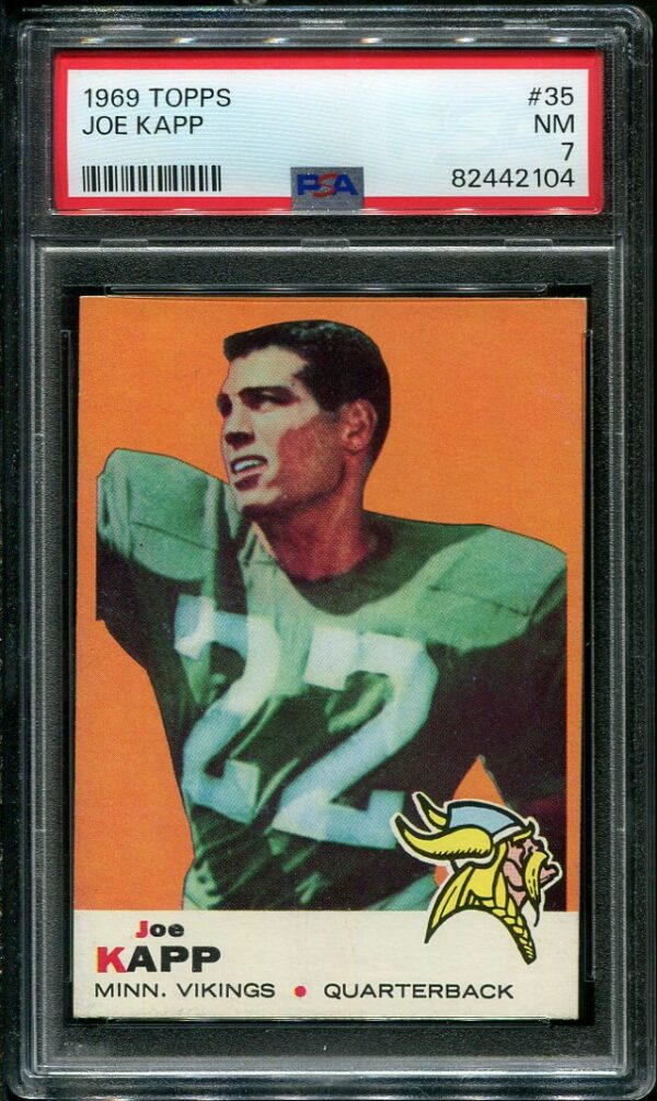 Authentic 1969 Topps #35 Joe Kapp PSA 7 Football Card