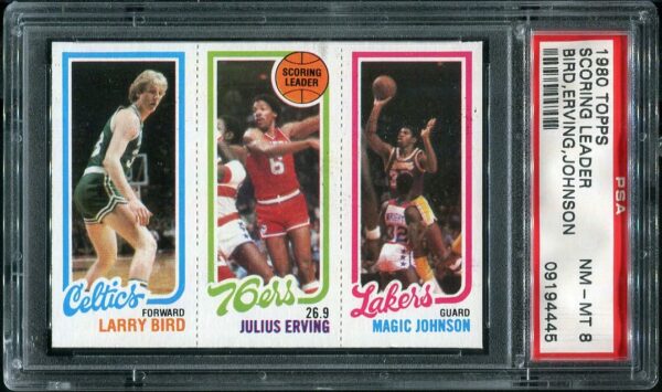 Authentic 1980 Topps Larry Bird/Magic Johnson PSA 8 Rookie Basketball Card