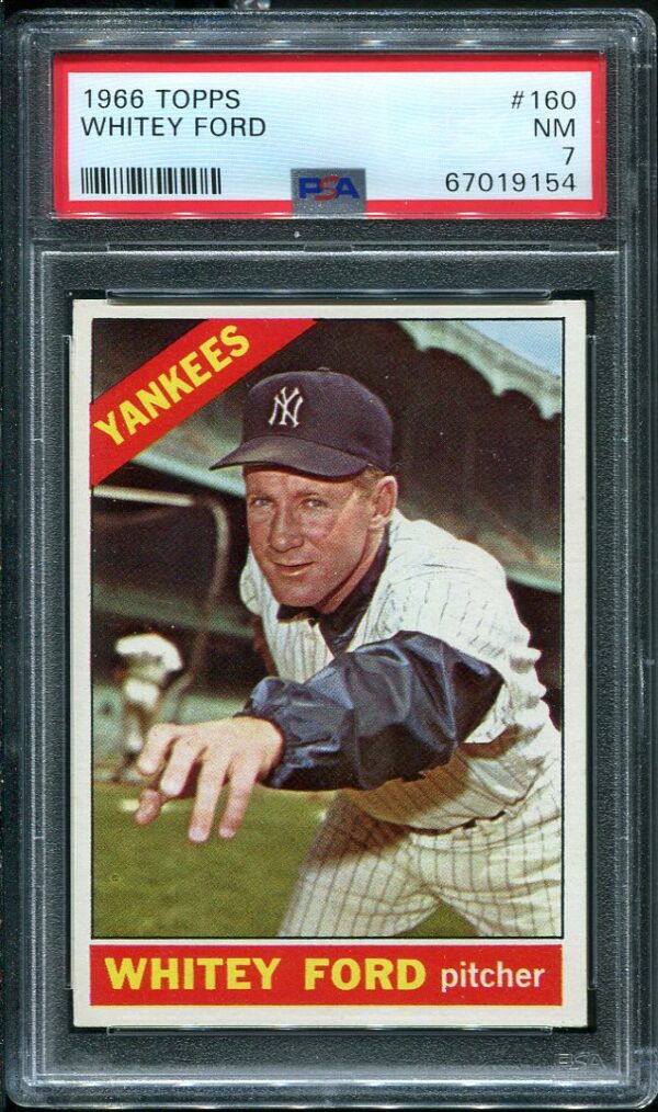 Authentic 1966 Topps #160 Whitey Ford PSA 7 Baseball Card
