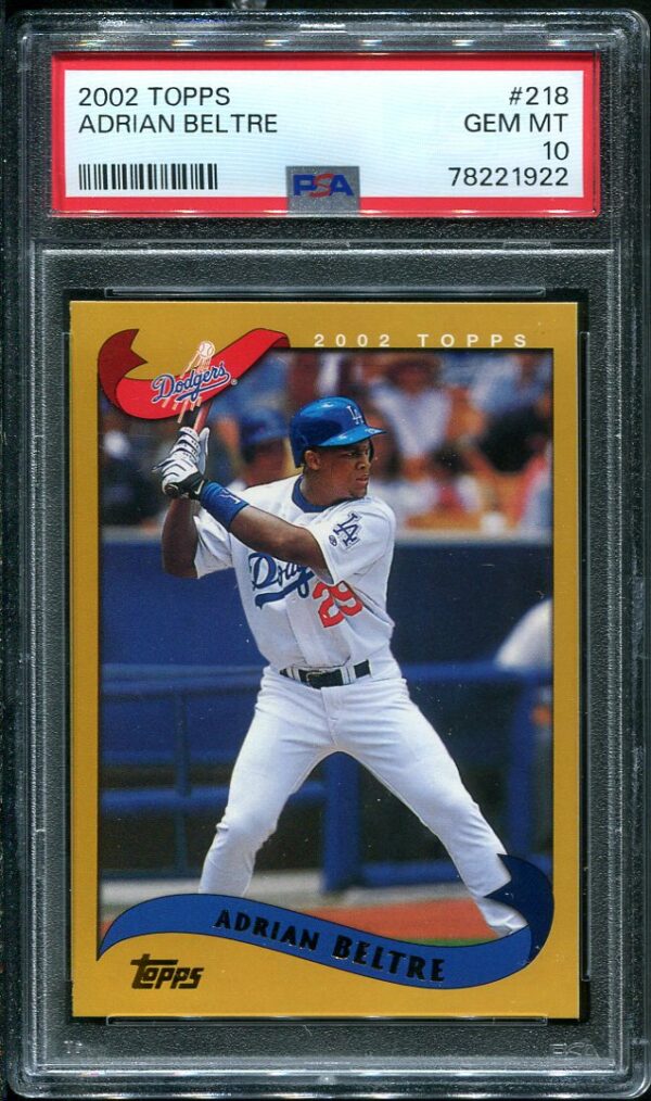 Authentic 2002 Topps #218 Adrian Beltre PSA 10 Baseball Card