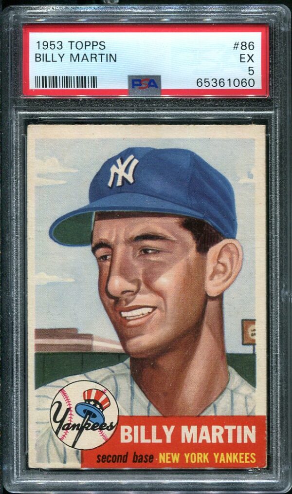 Authentic 1953 Topps #86 Billy Martin PSA 5 Baseball Card