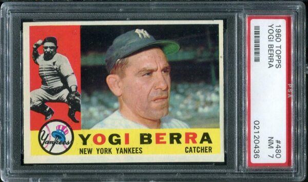 Authentic 1960 Topps #480 Yogi Berra PSA 7 Baseball Card