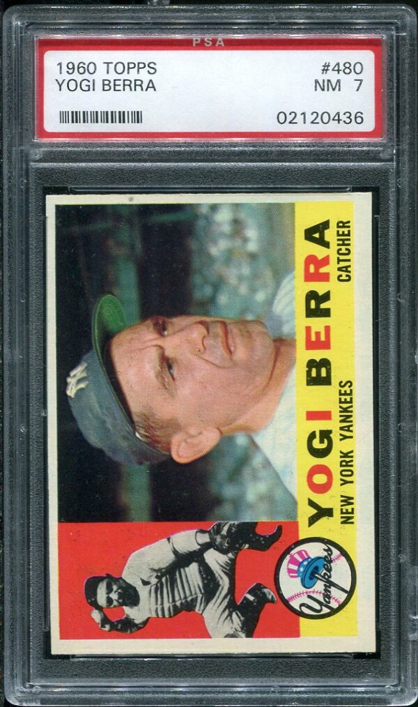 Authentic 1960 Topps #480 Yogi Berra PSA 7 Baseball Card