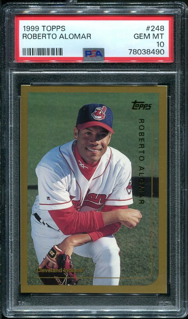 Authentic 1999 Topps #248 Roberto Alomar PSA 10 Baseball Card