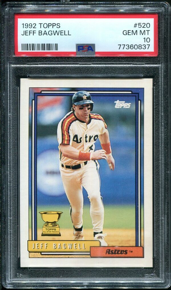 Authentic 1992 Topps #520 Jeff Bagwell PSA 10 Baseball Card
