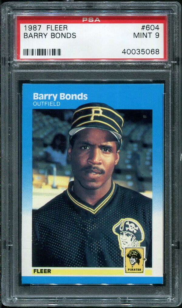 Authentic 1987 Fleer #604 Barry Bonds PSA 9 Baseball Card