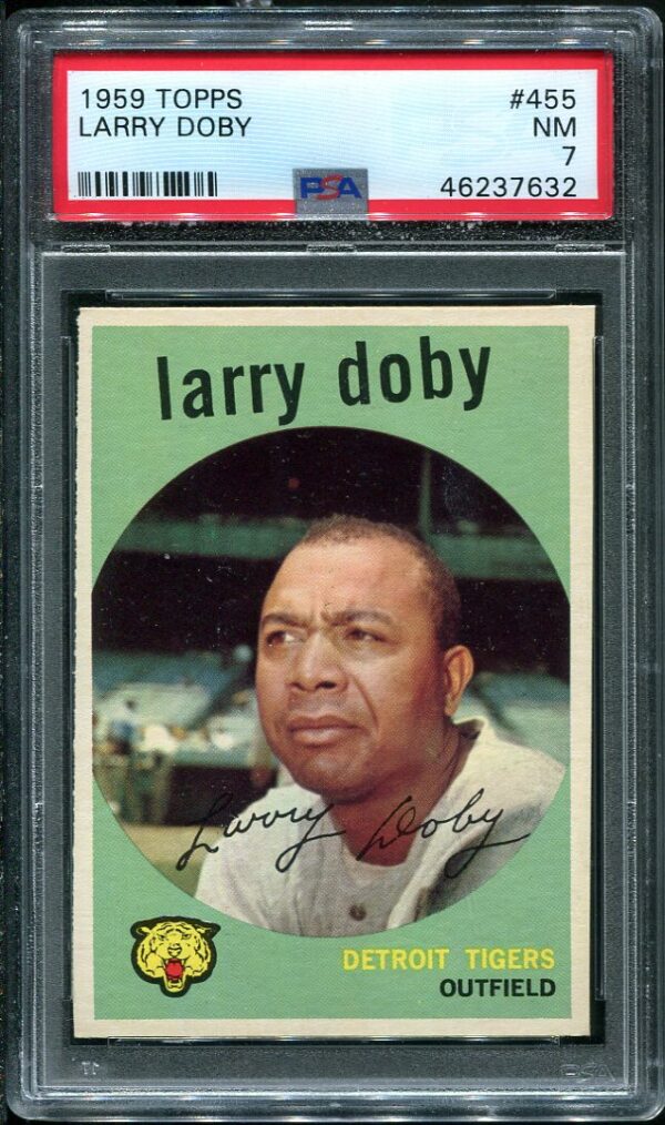Authentic 1959 Topps #455 Larry Doby PSA 7 Baseball Card