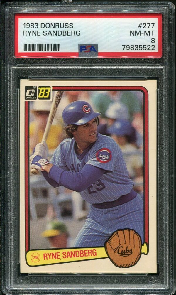 Authentic 1983 Donruss #277 Ryne Sandberg PSA 8 Rookie Baseball Card