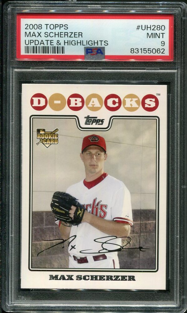 2008 Topps Update #UH280 Max Scherzer PSA 9 Rookie Baseball Card