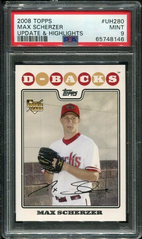 2008 Topps Update #UH280 Max Scherzer PSA 9 Rookie Baseball Card