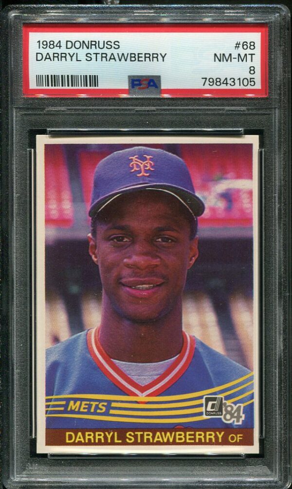 Authentic 1984 Donruss #68 Darryl Strawberry PSA 8 Rookie Baseball Card