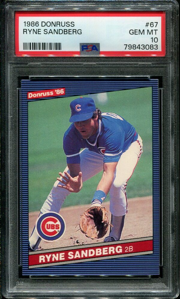 Authentic 1986 Donruss #67 Ryne Sandberg PSA 10 Baseball Card
