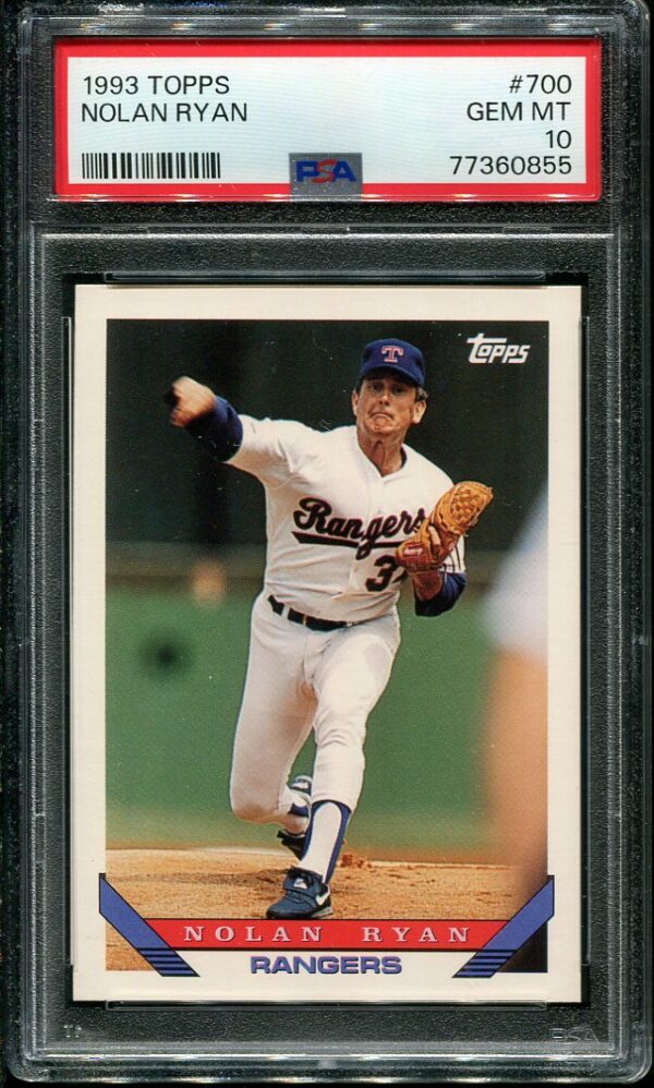 Authentic 1993 Topps #700 Nolan Ryan PSA 10 Baseball Card