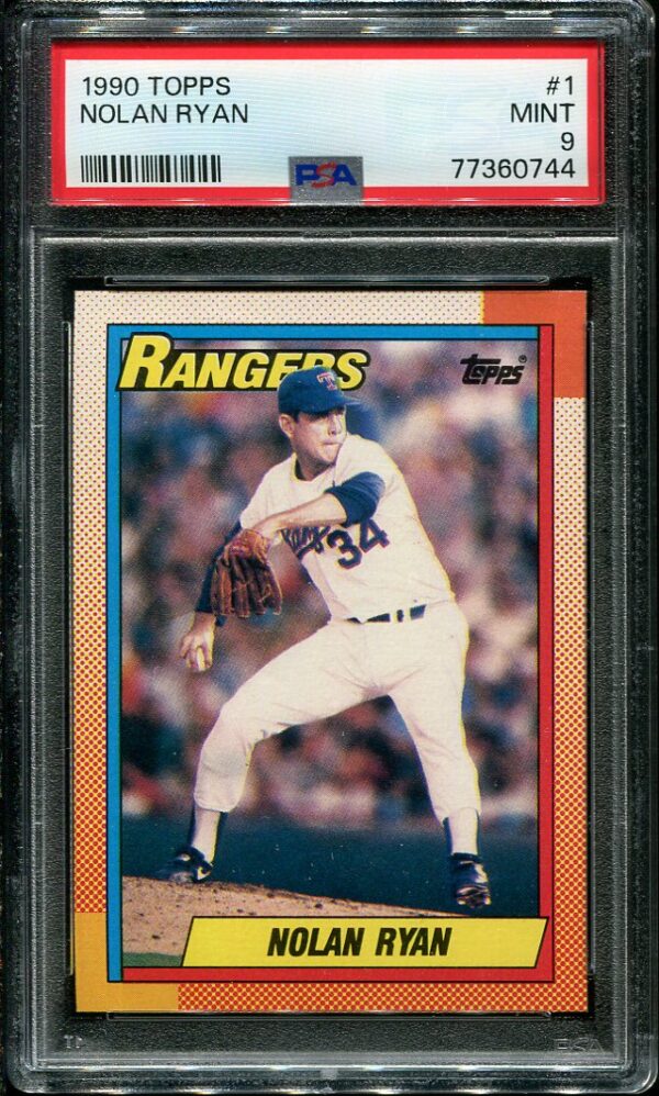 Authentic 1990 Topps #1 Nolan Ryan PSA 9 Baseball Card