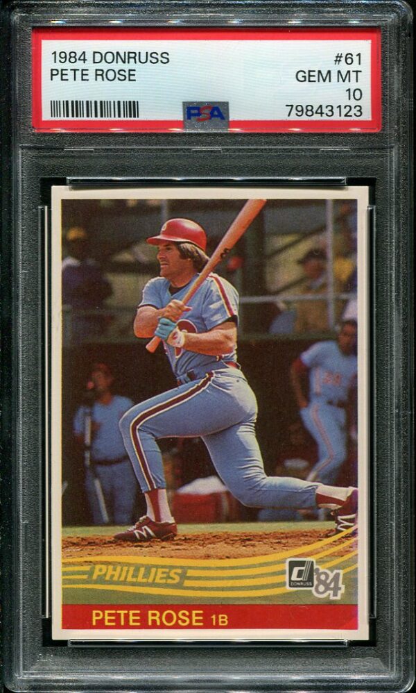 Authentic 1984 Donruss #61 Pete Rose PSA 10 Baseball Card