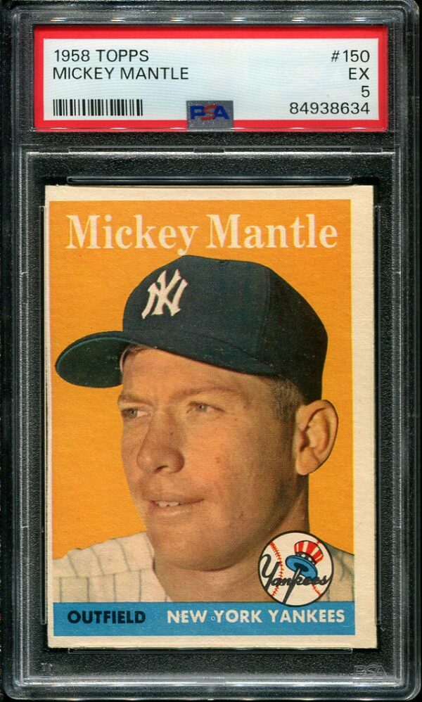 Authentic Mickey Mantle 1958 Topps #150 PSA 5 Baseball Card