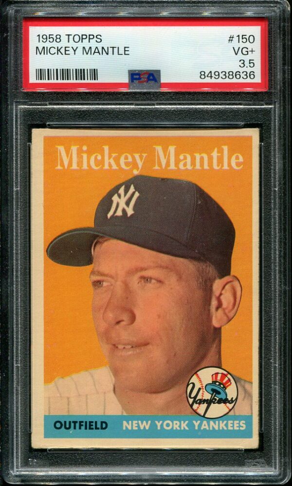 Authentic Mickey Mantle 1958 Topps #150 PSA 3.5 Baseball Card