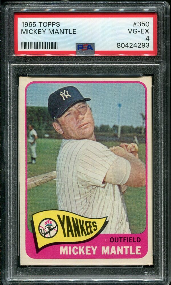 1965 Topps #350 Mickey Mantle PSA 4 Baseball Card