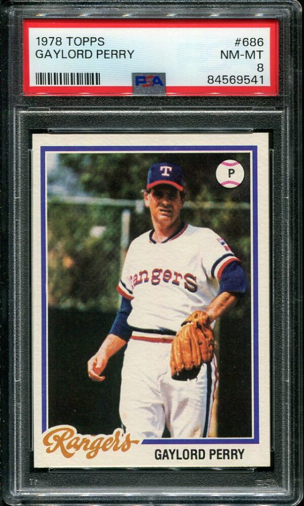 Authentic 1978 Topps #686 Gaylord Perry PSA 8 Baseball Card