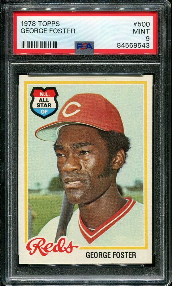 Authentic 1978 Topps #500 George Foster PSA 9 Baseball Card