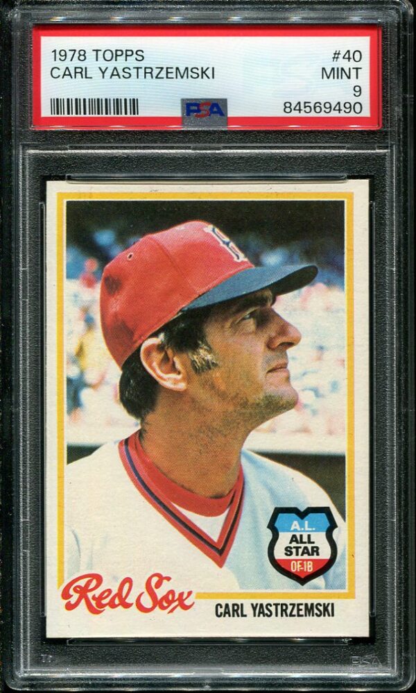Authentic 1978 Topps #40 Carl Yastrzemski PSA 9 Baseball Card
