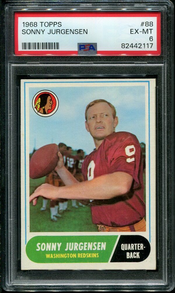 Authentic 1968 Topps #88 Sonny Jurgensen PSA 6 Football Card