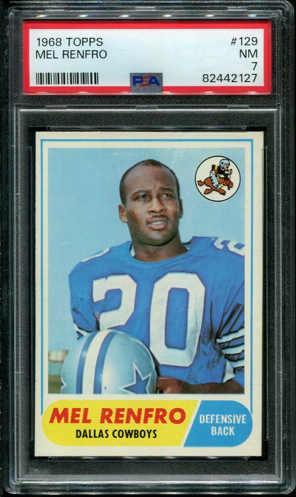 Authentic 1968 Topps #129 Mel Renfro PSA 7 Football Card