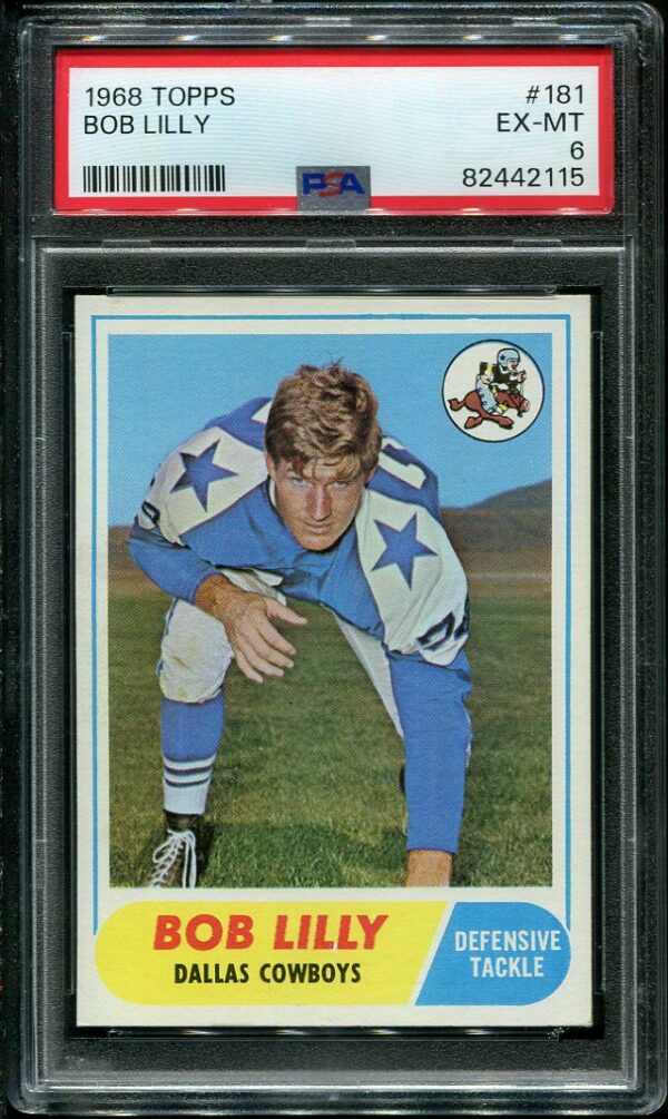Authentic 1968 Topps #181 Bob Lilly PSA 6 Football Card