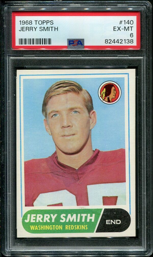 Authentic 1968 Topps #140 Jerry Smith PSA 6 Football Card