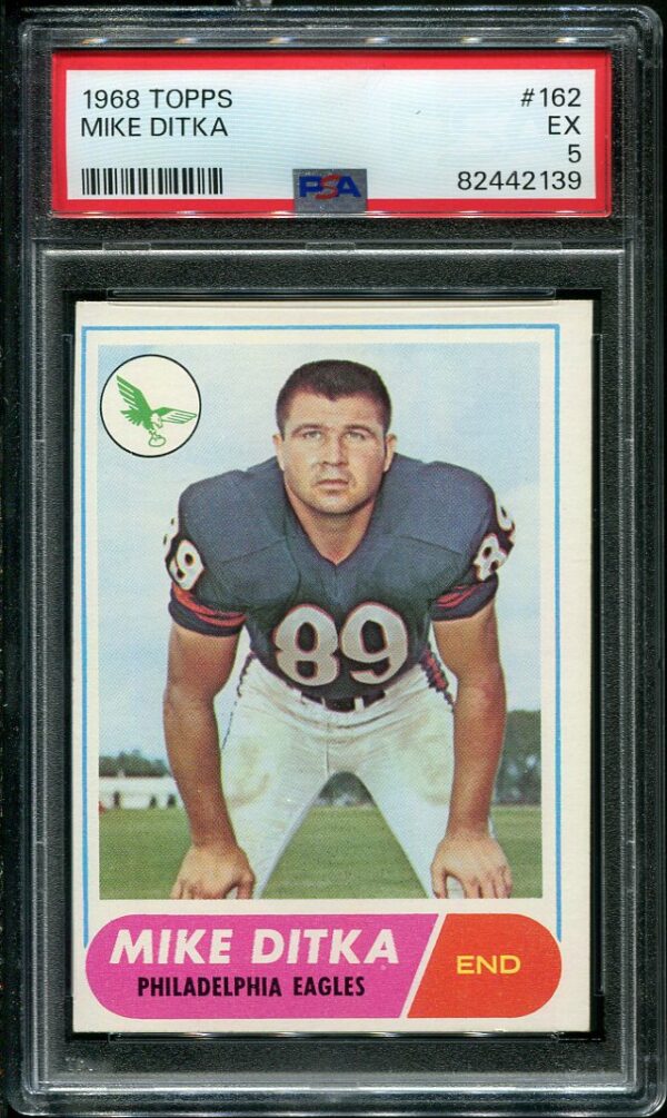 Authentic 1968 Topps #162 Mike Ditka PSA 5 Football Card