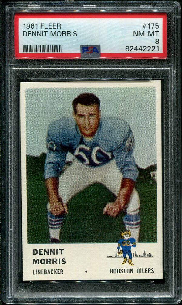 Authentic 1961 Fleer #175 Dennit Morris PSA 8 Football Card