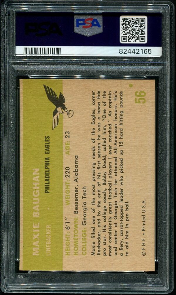 Authentic 1961 Fleer #56 Maxie Baughan PSA 6 Rookie Football Card