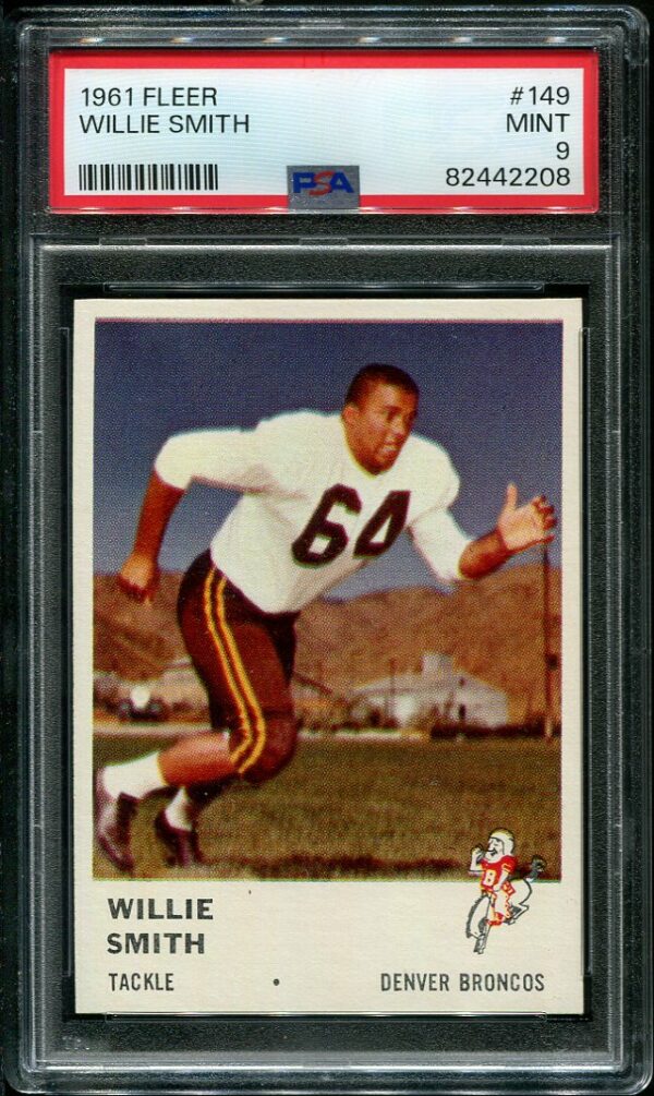 Authentic 1961 Fleer #4149 Willie Smith PSA 9 Football Card