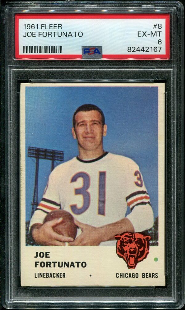 Authentic 1961 Fleer #48 Joe Fortunato PSA 6 Football Card