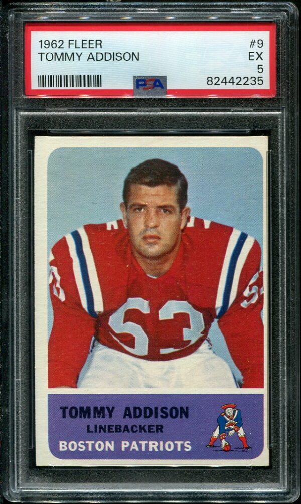 Authentic 1961 Fleer #9 Tommy Addison PSA 5 Football Card