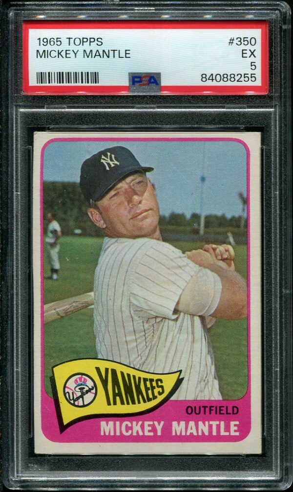 1965 Topps #350 Mickey Mantle PSA 5 Baseball Card