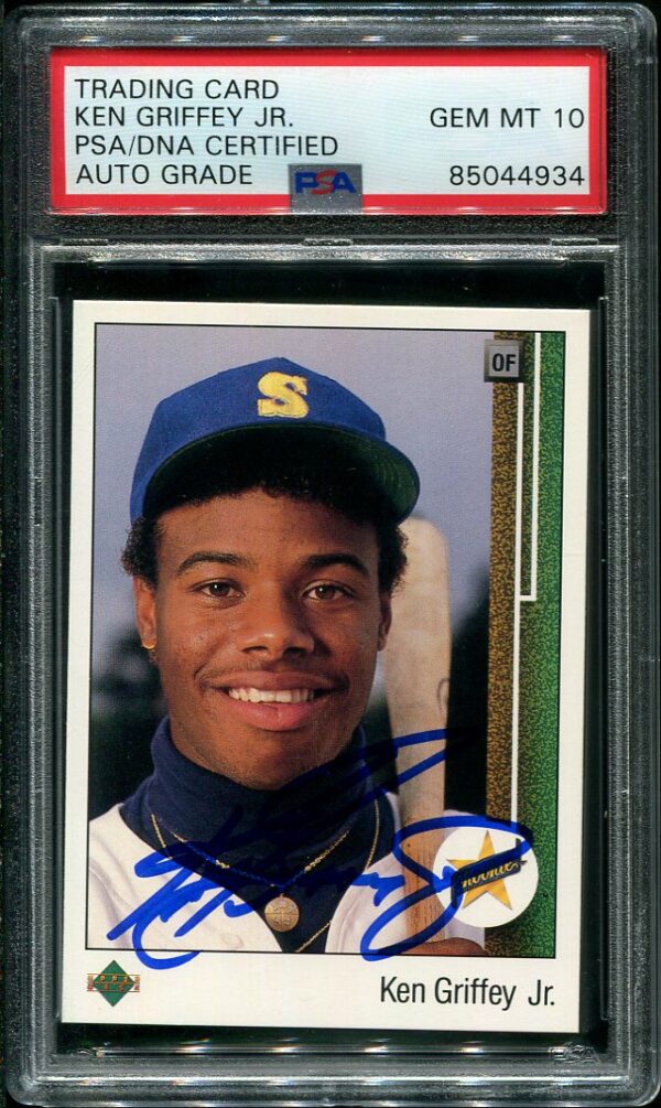 Autographed Ken Griffey Jr Upper Deck Rookie Baseball Card
