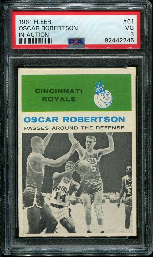 Authentic 1961 Fleer #61 Oscar Robertson In Action PSA 3 Basketball Card