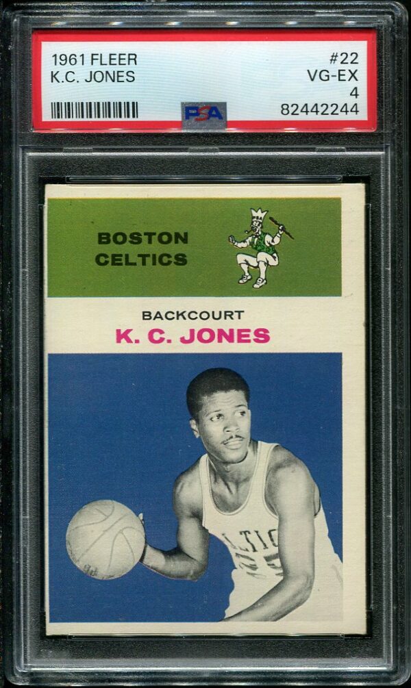 Authentic 1961 Fleer #22 KC Jones PSA 4 Rookie Basketball Card