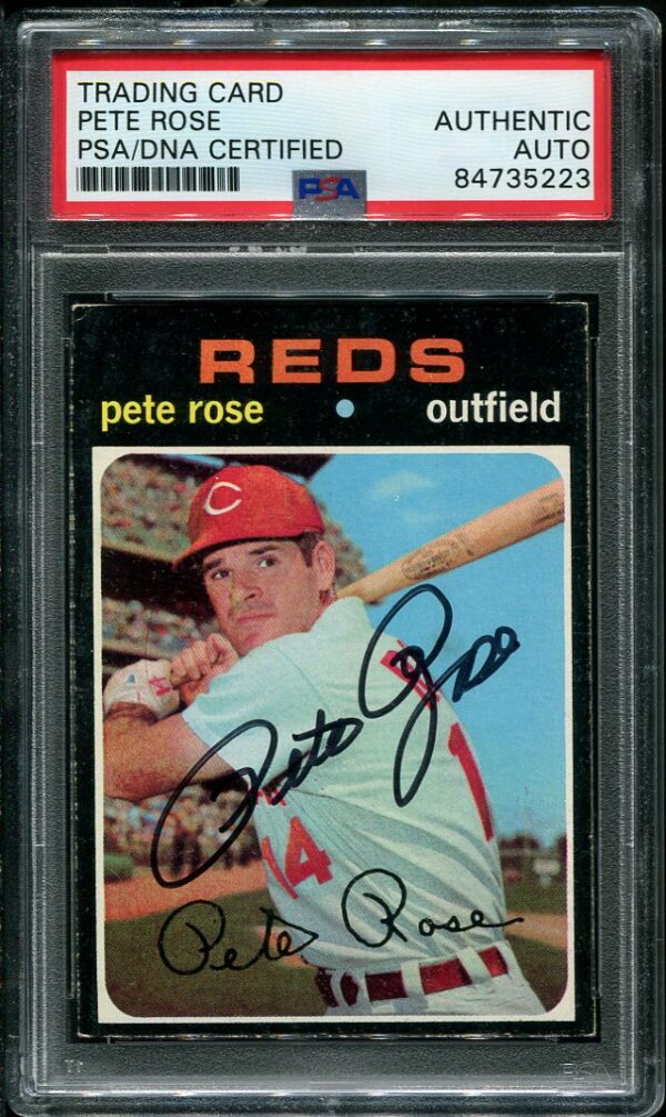 Authentic Autographed 1971 Topps #100 Pete Rose Baseball Card