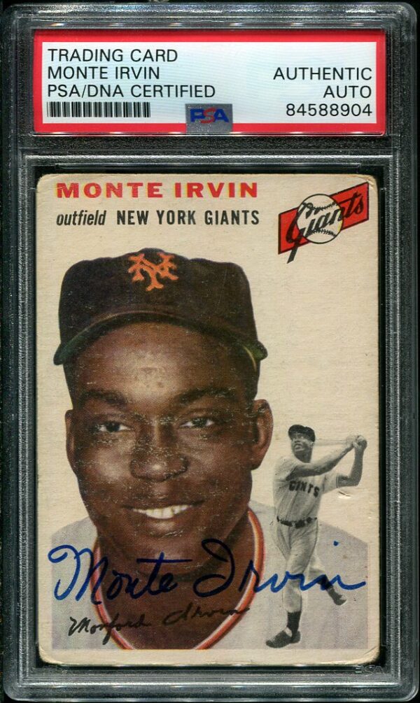 Authentic Autographed 1954 Topps #3 Monte Irvin Baseball Card