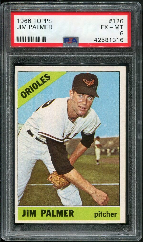 Authentic 1966 Topps #126 Jim Palmer PSA 6 Rookie Baseball Card