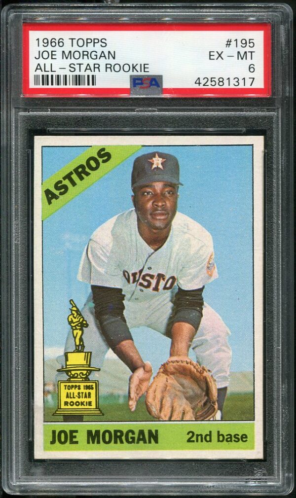 Authentic 1966 Topps #195 Joe Morgan PSA 6 Baseball Card