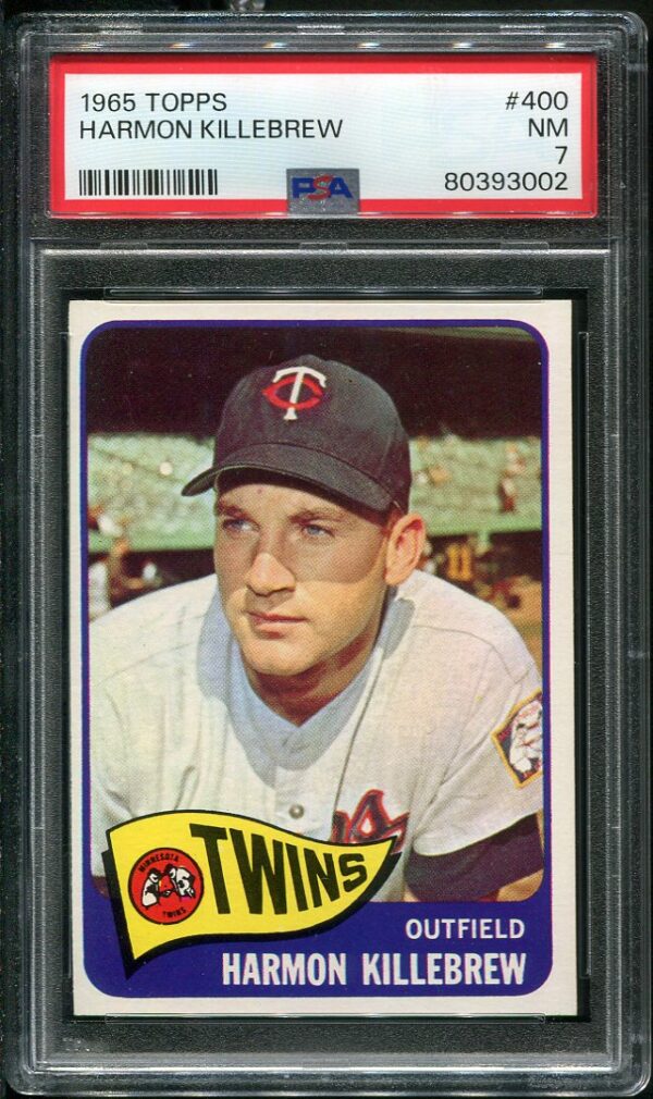 Authentic 1965 Topps #400 Harmon Killebrew PSA 7 Baseball Card