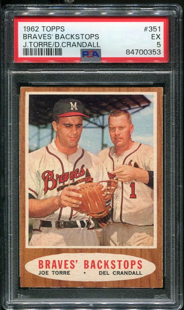 Authentic 1962 Topps #351 Braves Backstops PSA 5 Baseball Card