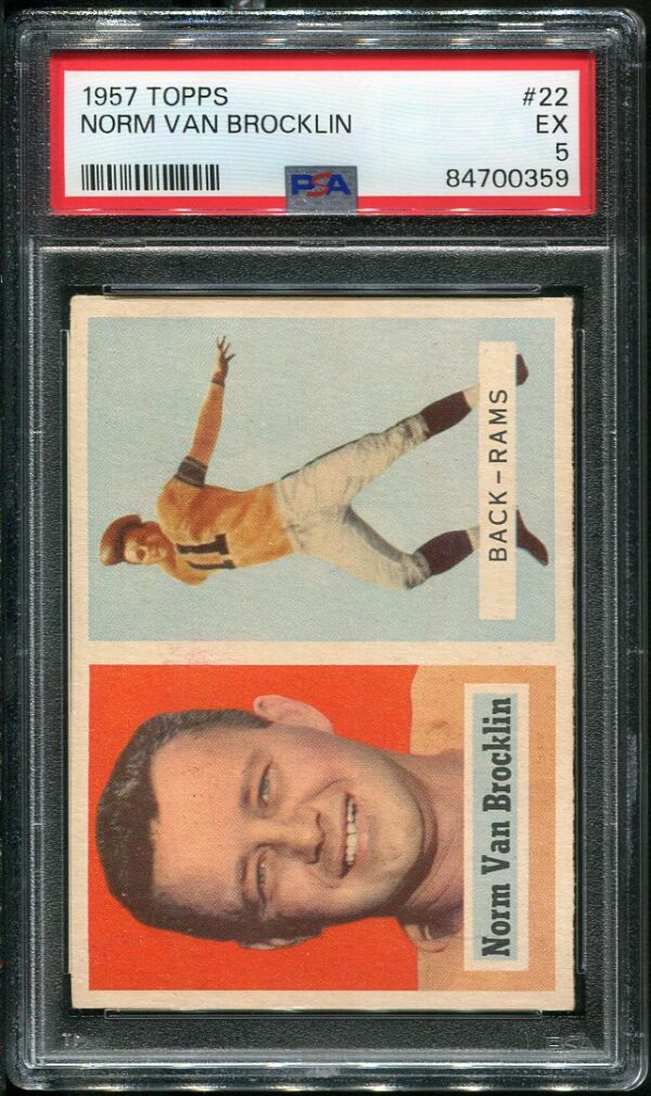Authentic 1957 Topps #22 Norm Van Brocklin PSA 5 Football Card