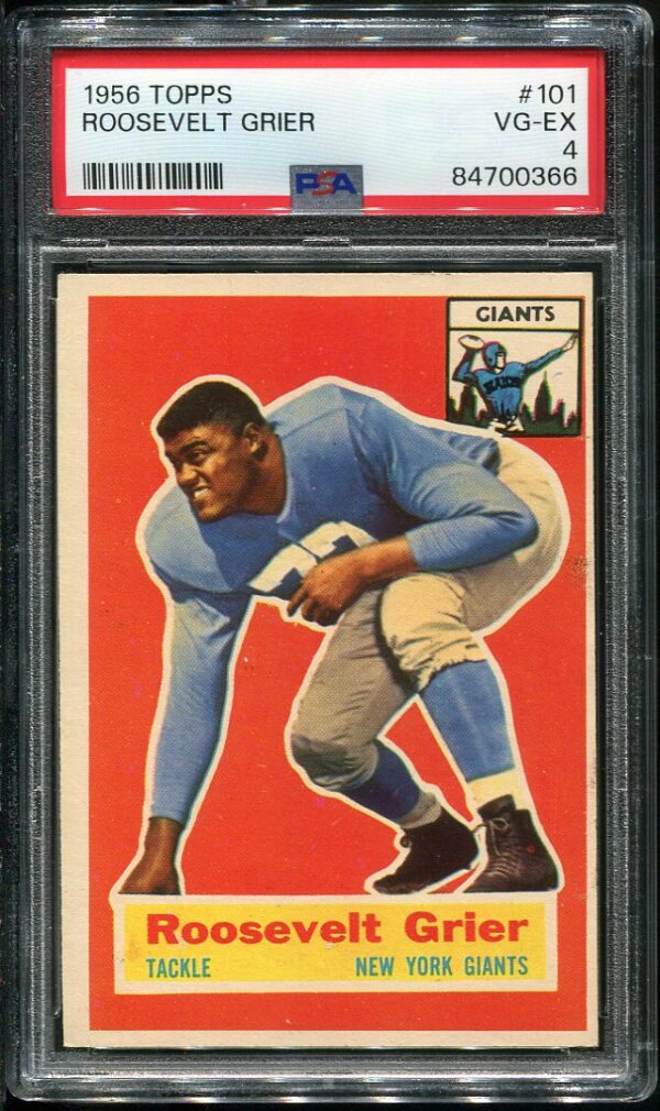 Authentic 1956 Topps #101 Roosevelt "Rosey" Grier PSA 4 Rookie Football Card