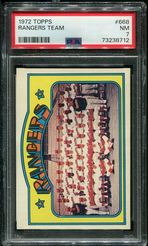 Roberto Clemente 1972 Topps #668 Rangers Team PSA 7 Baseball Card